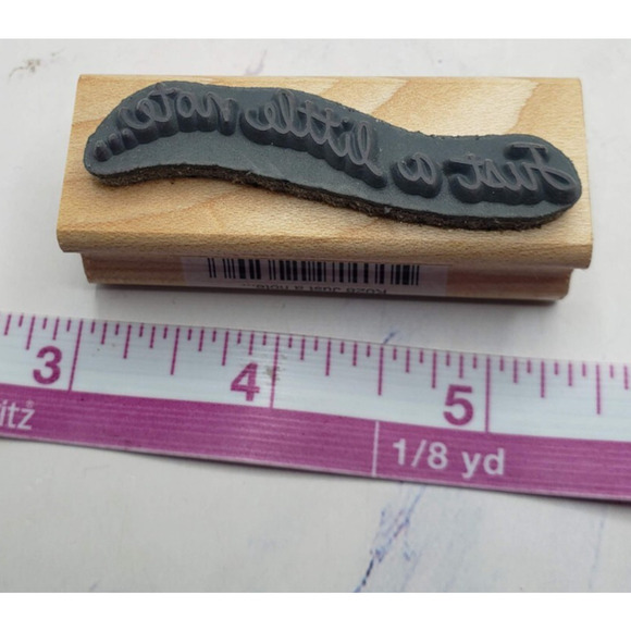 Lot of 7 Inspirational Phrases and Expressions Wood Mounted Rubber Stamps - Picture 6 of 15